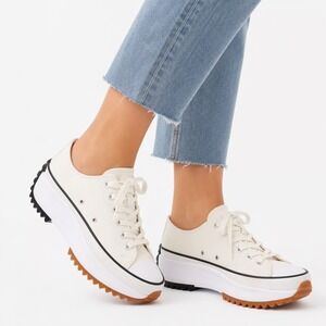 Converse Run Star Hike Low Top Parchment White Platform Sneakers Size 6